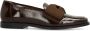 Manfield Dames Bruine lakleren loafers met strik - Thumbnail 3