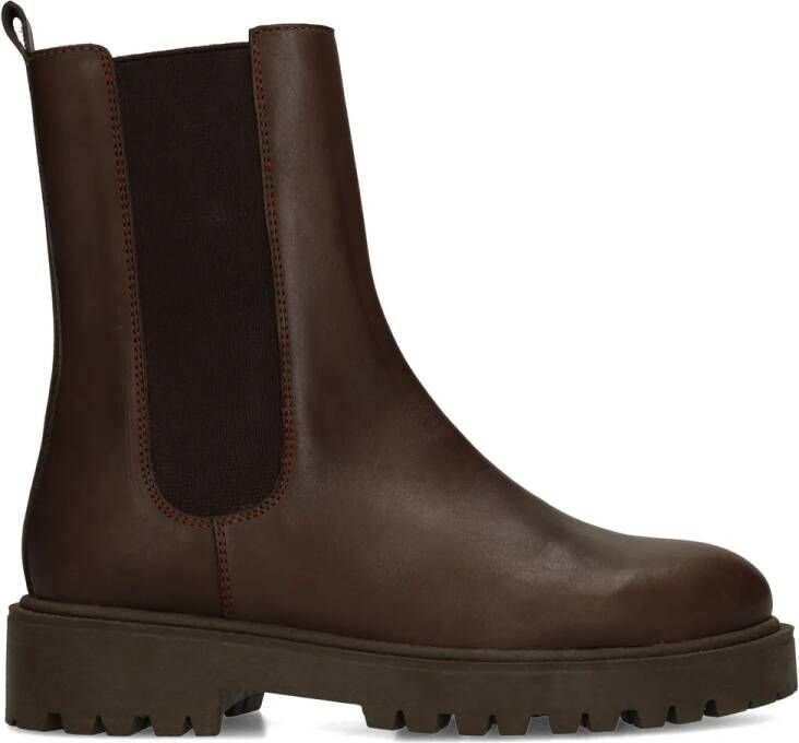 Manfield Dames Bruine leren chelsea boots - Foto 2