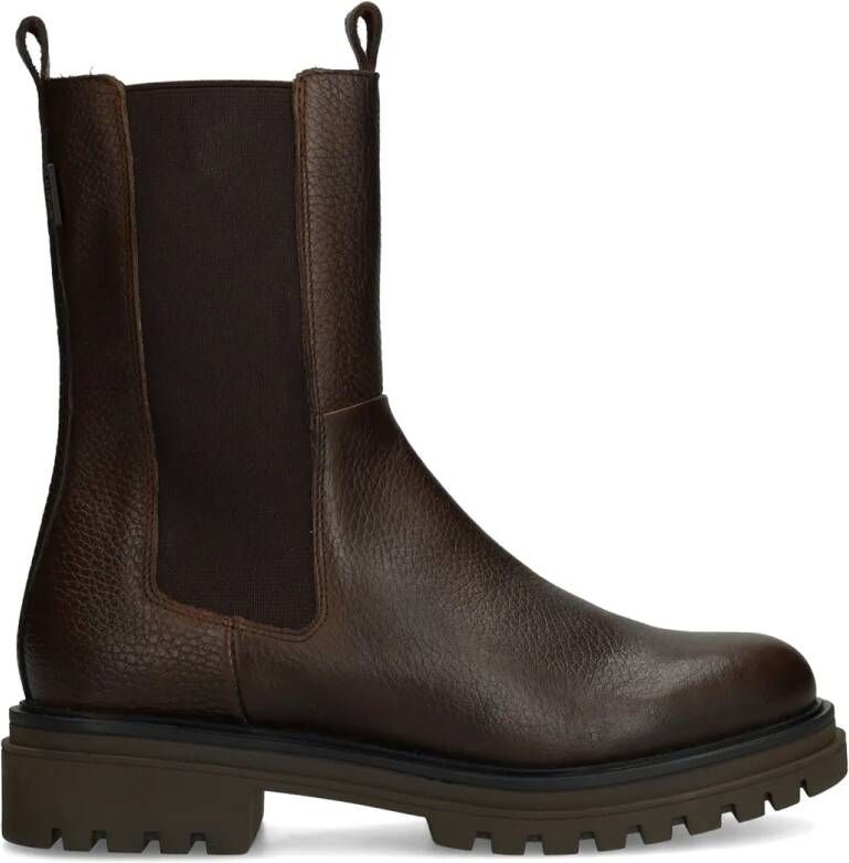 Manfield Dames Bruine leren chelsea boots - Foto 2