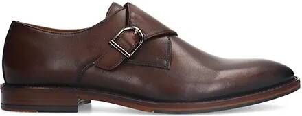 Manfield Bruine leren gespschoenen