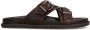 Manfield Heren Bruine leren slippers - Thumbnail 2