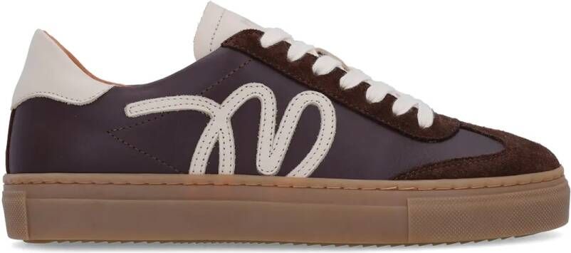 Manfield Dames Bruine leren sneakers