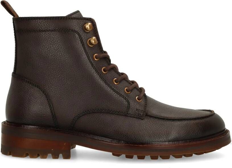 Manfield Bruine leren veterboots