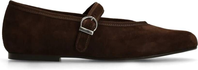 Manfield Dames Bruine suède ballerina's met gesp - Foto 2