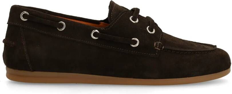 Manfield Bruine suède bootschoenen