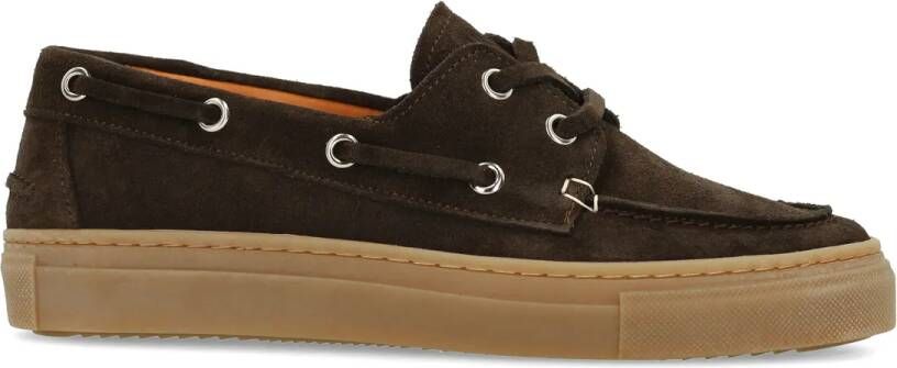 Manfield Bruine suède bootschoenen