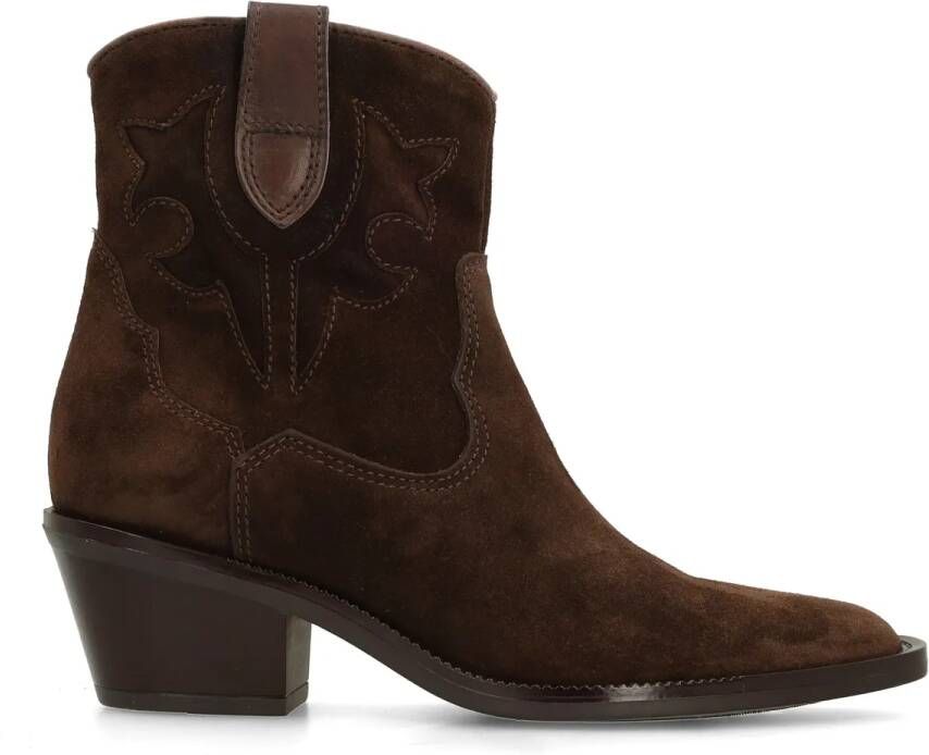 Manfield Bruine suède cowboy laarsjes