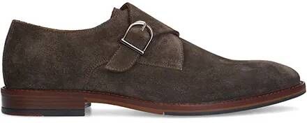Manfield Bruine suède gespschoenen