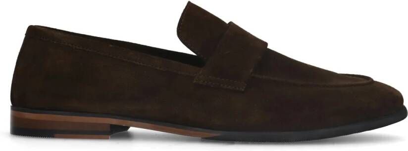 Manfield Heren Bruine suède loafers
