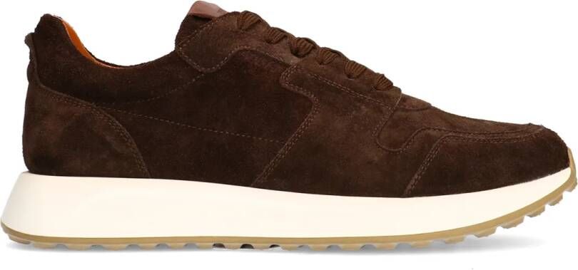 Manfield Bruine suède sneakers