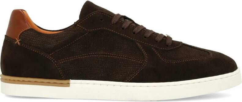 Manfield Heren Bruine suède sneakers