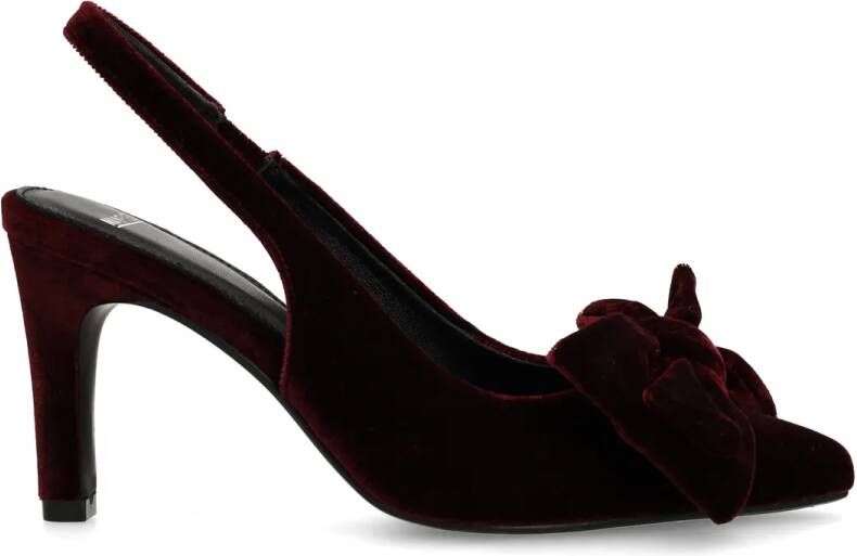 Manfield Burgundy velours slingback pumps