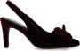 Manfield Dames Burgundy velours slingback pumps - Thumbnail 2