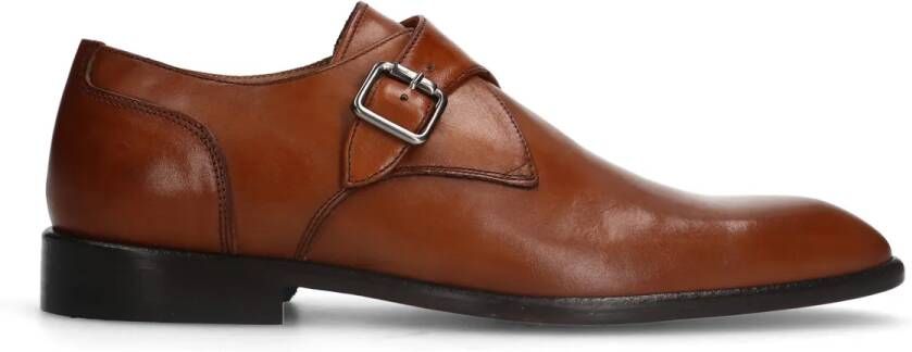 Manfield Cognac leren gespschoenen