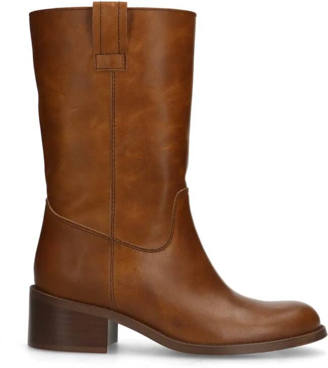 Manfield Dames Cognac leren laarsjes - Foto 2