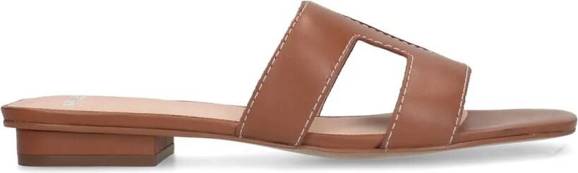 Manfield Cognac leren slippers