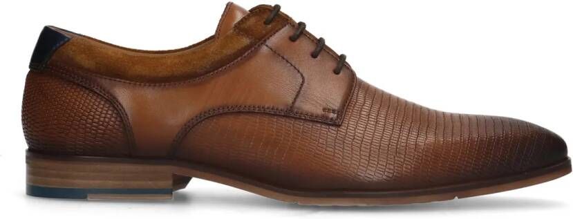 Manfield Cognac leren veterschoenen