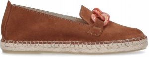 Manfield Cognac suède espadrilles met chain