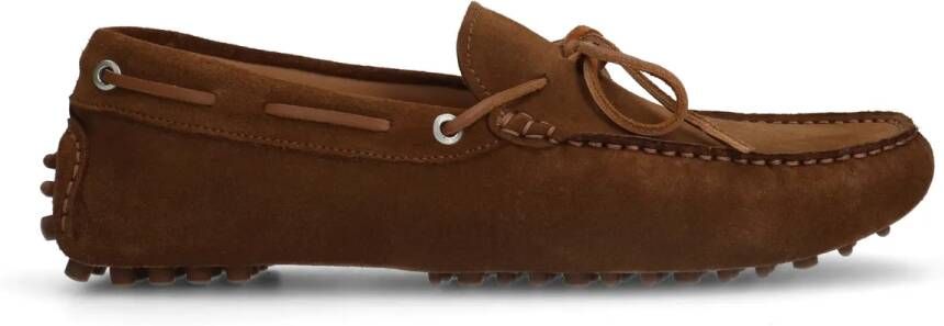 Manfield Cognac suède loafers