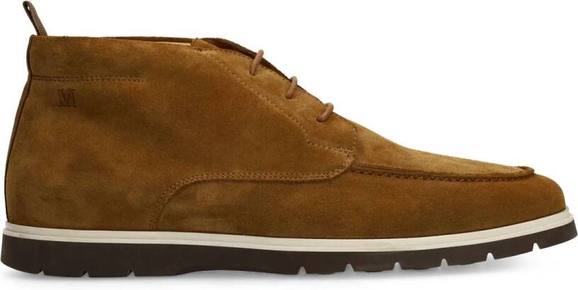 Manfield Heren Cognac suède veterschoenen - Foto 2