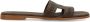 Manfield Dames Donkerbruine leren slippers - Thumbnail 3