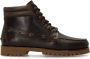 Manfield Heren Donkerbruine leren veterboots - Thumbnail 2