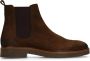 Manfield Heren Donkerbruine nubuck chelsea boots - Thumbnail 2