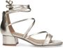 Manfield Dames PRE ORDER Gouden leren sandalen met hak - Thumbnail 3