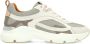Manfield Dames Grijze leren sneakers - Thumbnail 2