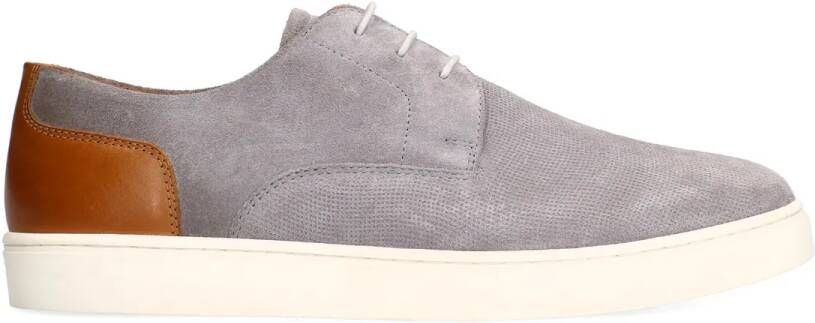 Manfield Grijze suède sneakers