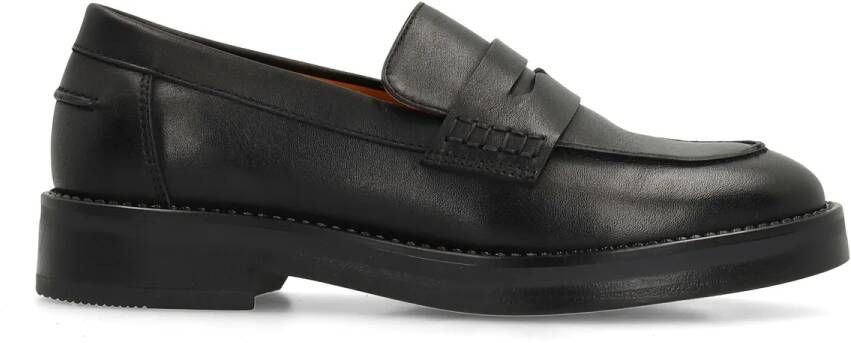 Manfield Dames Klassieke zwarte leren loafers - Foto 2
