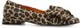 Manfield suède loafers met panterprint beige cognac - Thumbnail 3