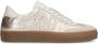 Manfield Dames Leren gouden sneakers met suède details - Thumbnail 2
