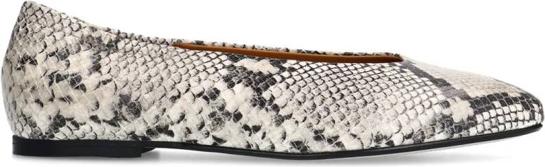 Manfield Leren slangenprint loafers