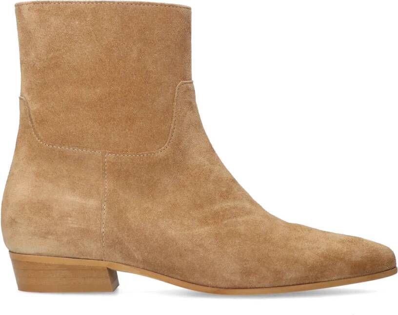 Manfield Dames Beige suède chelsea boots