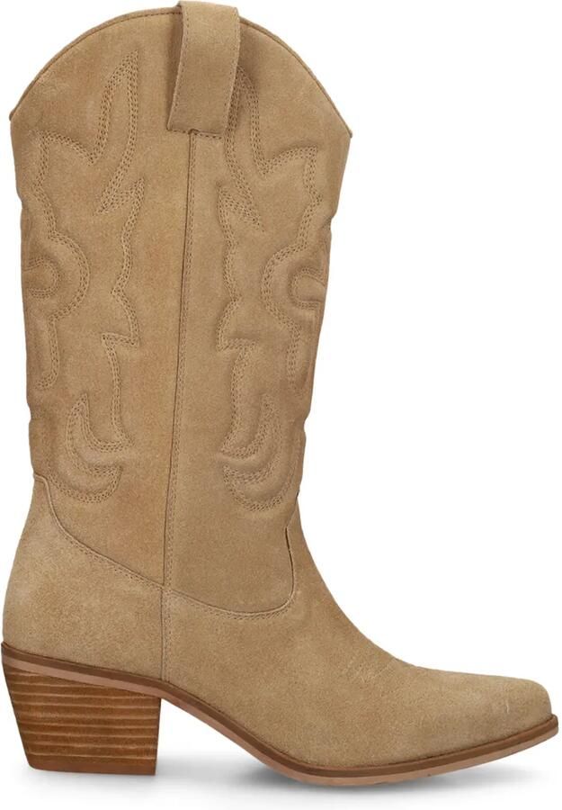 Manfield Dames Beige suède cowboylaarzen - Foto 2