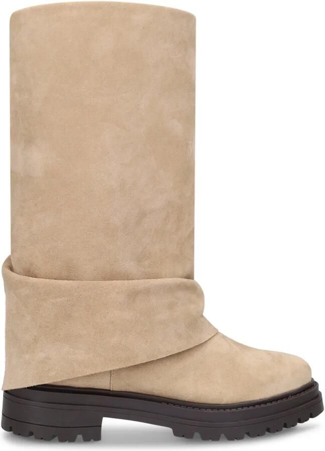Manfield Dames Beige suède laarzen met flap - Foto 2