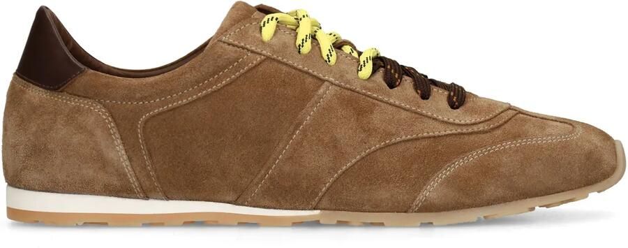 Manfield Heren Beige suède sneakers met dubbele veters - Foto 2