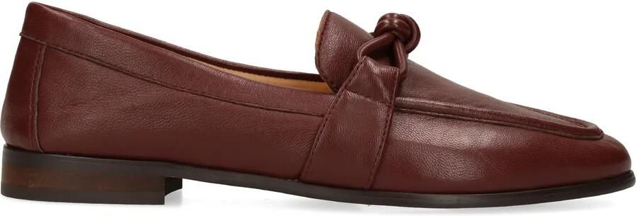 Manfield Bordeaux rode leren loafers