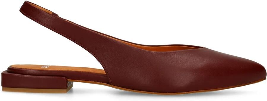 Manfield Dames Bordeaux rode leren slingbacks - Foto 2