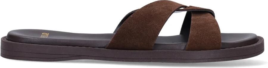 Manfield Dames Bruine fluwelen slippers - Foto 2