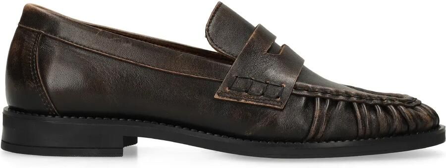 Manfield Dames Bruine leren loafers - Foto 2