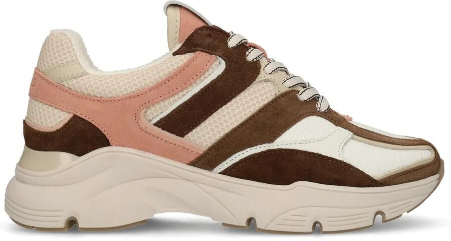 Manfield Dames Bruine leren sneakers - Foto 2