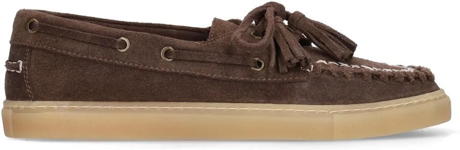Manfield Bruine suède boatloafers