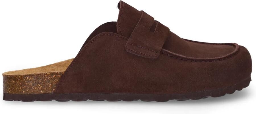 Manfield Dames Bruine suède clogs - Foto 2