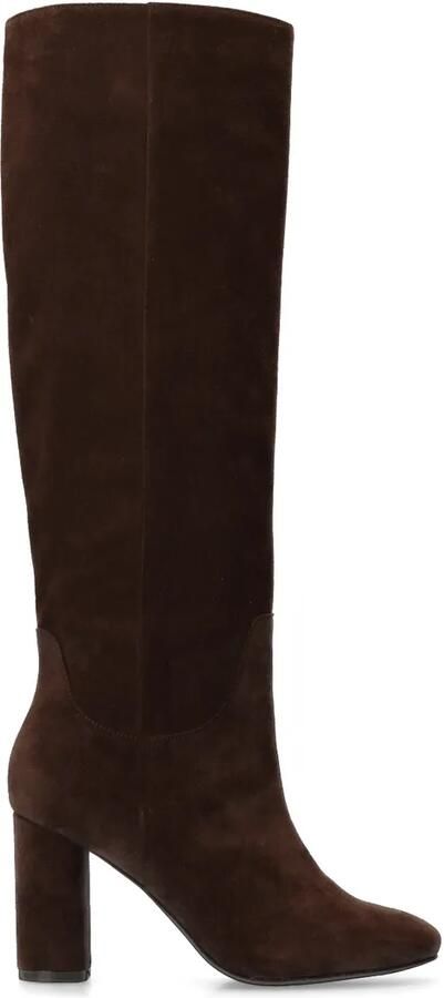 Manfield Dames Bruine suède hoge laarzen met hak - Foto 2