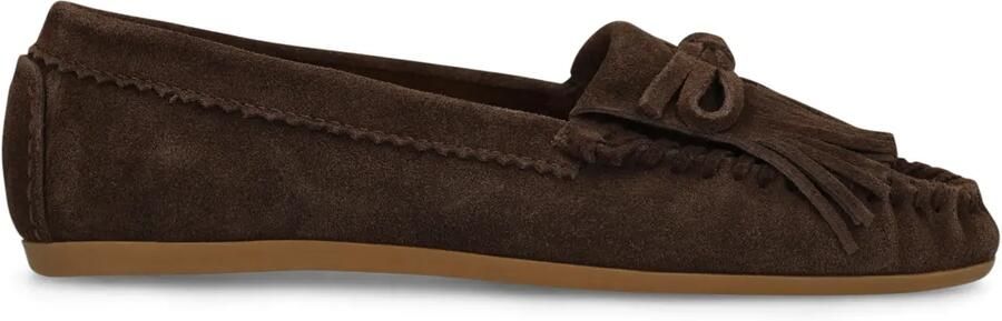 Manfield Dames Bruine suède loafers