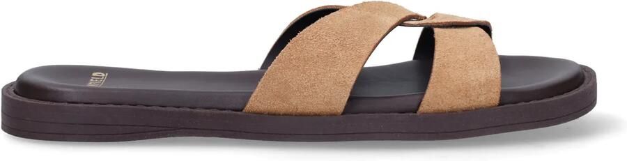 Manfield Dames Bruine suède slippers - Foto 2