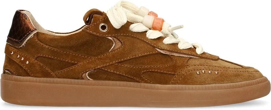 Manfield Bruine suède sneakers
