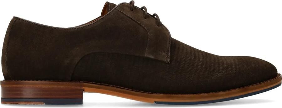 Manfield Heren Bruine suède veterschoenen